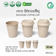 10 PCS Bagasse natural Brown Sugarcane Coffee Cup 12 OZ