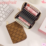 COCOFRUIT Mini Wallets, PU Leather Zipper Coin Purse,  9 Bits Portable Credit Card Holder Women
