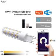 G9 Led Light Bulb 6W Tuya WiFi Dimmable Smart Light Halogen Light Voice Control Smart LED Bulbs 2700