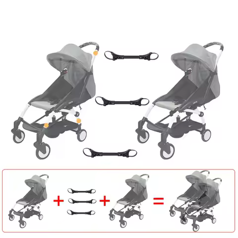 Twin Baby Buggy Connector 3pcs Connecting Rods Length and Clip Adjustable Universal Type For Yoya Ch