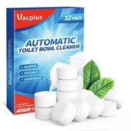 Vacplus Toilet Bowl Cleaner Tablets 12 PACK, Automatic Toilet Bowl Cleaners with Bleach for Deodoriz
