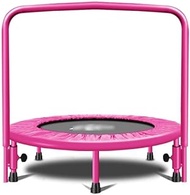 YFDM Trampoline,Mini Exercise Trampoline for Adults And Kids - With Safety Padded Frame- Indoor And Outdoor Fitness Rebounder with Handle Bar for Kids – Portable &amp; Foldable (Color : C)