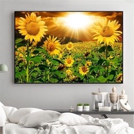 Hottest Sunflower Canvas Painting Rustic Home Decor Wall Pictures for Living Room Kitchen Decoration