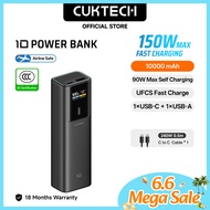 【3C Certification】CUKTECH 150W Max Fastcharging 10000mAh Portable Powerbank Xiaomi 120W Max Samsung 