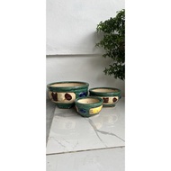 Big fish apricot flower pot