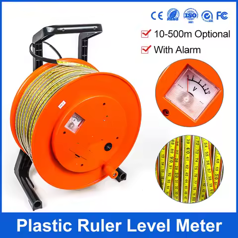 0-500M Plastic Portable Steel Ruler Water Level Meter With Alarm For Deep Wall