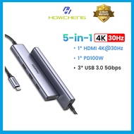 UGREEN 5-in-1 USB-C Hub  4K HDMI 100W PD Charging  USB 3.0 Ports 0.2M/1.5M Braided Cable