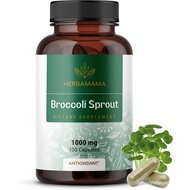 HERBAMAMA Sulforaphane Supplement from Broccoli Sprouts – 1000 mg Broccoli Sprout Extract for Immune