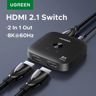 Suis UGREEN HDMI 2.1 8K 60Hz 2 dalam 1 Kawalan Butang Keluar USB C HDR CEC 3D untuk Penstriman Proje