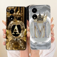 For Honor X5 Plus Case Aesthetic Luxury Letters Fashion Crown 2D Painted Casing WOD-LX1 WOD-LX2 WOD-