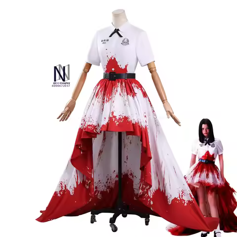 Hot Movie/TV Girl From Nowhere: The Reset Cosplay Costume Anime Nanno Role Playing Red White Ombre D