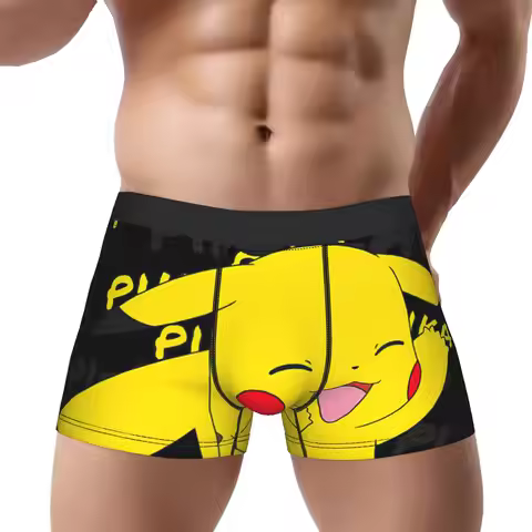 Bandai boxers Pokemon Pikachu Cracks A Joke Laughing Underpants Breathbale Panties Men's Underwear S