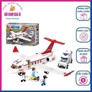 Đồ chơi lắp ráp xếp hình lego máy bay Airbus Plane cứu hộ cứu thương Sluban ĐCGS B0370