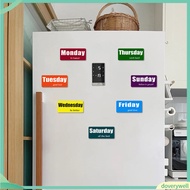 Weekly Schedule Magnets Refrigerator Magnet Set Colorful Days of Week Fridge Magnet Set Magnetic Dat