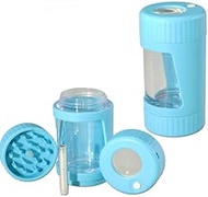 Black Leaf Sherlock Hemp 4-in-1 Glow Jar | Plastic | Blue | Capacity 102 ml | with One Hitter + USB