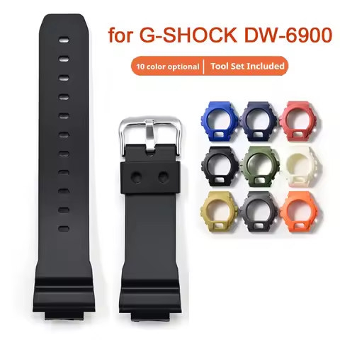 Resin Watch Strap Bezel for Casio G-SHOCK DW-6900 DW-6600 DW-3230 Men Sport Waterproof TPU Rubber Pr