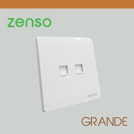Zenso Grande G2226 2 Gang Telephone Outlet RJ11 & Data Outlet Cat 6 RJ45