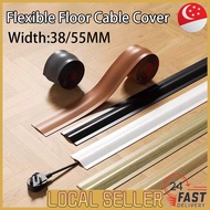 [SG In Stock]Flexible Floor Cable Cover 38/55mm Self-Adhesive PVC Cord Protector Easy to Cut Cable O