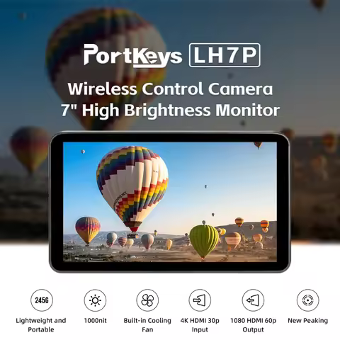 Portkeys LH7P 7 Inch Monitor Wireless Camera Control 4K HDMI-compatible Touch Screen 3D LUT Monitor 