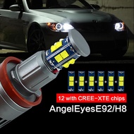1 Set 2*120W 240W H8 Angel Eyes LED Marker XTE 4800LM White 6500K For BMW E90 E92 X5 E71 X6 E82 M3 E