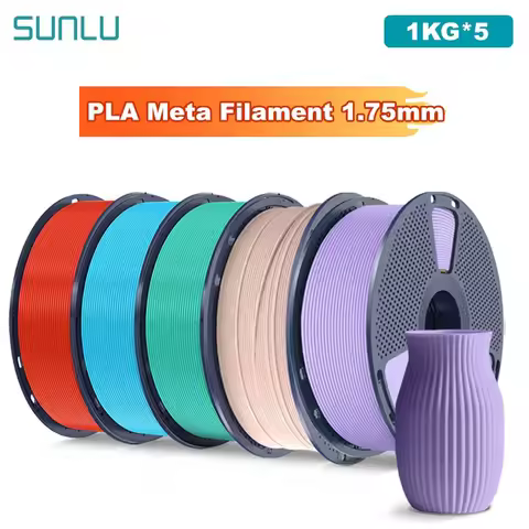 SUNLU 5KG PLA Meta 3D Printer Filament 1.75mm 1000g Spool (2.2lbs) Neatly Arranged No Knot Filament