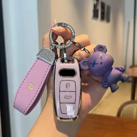 TPU Car Key Case Remote Cover Shell Holder Bag Fob For Audi New A3L A4L A5 A6L Q4 e-tron A7L Q5 Q6 R