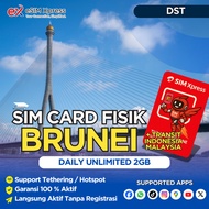 Kartu SIM Card Brunei,Indonesia,Malaysia Daily Unlimited 2GB Data | SIM CARD Roaming Perjalanan Lang