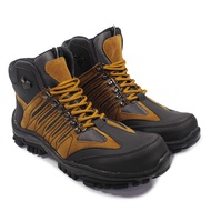 SEPATU SAFETY / SEPATU BIKERS  CROCODILE WOLVERINE KARIMOR SAFETY BOOTS UJUNG BESI NAVY/HITAM/TAN