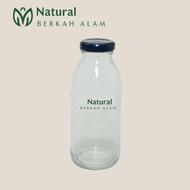 300 Glass Bottle Round Oval Juice Clear Aluminum Lid Food Glass Bottle/ Glass Bottle/ Juice Bottle/ 