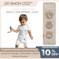 Joey&Mom Bamboo Cotton Baby Romper | Sleeveless / Short Sleeve Onesie | Dual Zipper or Snap Button |