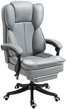 Office Chair Ergonomic Executive Chairs with Footrest,Leather Computer Chairs,Double-layer Thickened Headrest and Padding,Comfortable Reclining Boss Chair (Color : Yellow) (Gray) hopeful