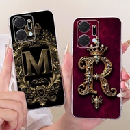 For Honor X7a RKY-LX2 / Honor X7 CMA-LX2 Fashion Crown Initial Letter Couple Phone Case Soft Silicon