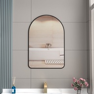 Nordic Luxury Round Arc Bathroom Mirror No Drill Arch Shelf Included Washbasin Mirror