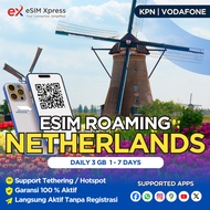 eSIM Netherlands Daily Unlimited 3 GB Data | eSIM Roaming Perjalanan Langsung Aktif