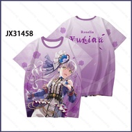 BanG Dream Rinko Shirokane Yukina Minato Cosplay cloth 3D summer T-shirt Anime Short Sleeve Top