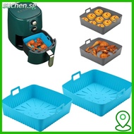 SUCHENSG Baking Tray, Reusable with Handle Air Fryer Liners,  Silicone Heat-Resistant 9" Large Size 