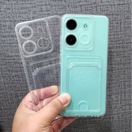 INFINIX SMART 7 CASE CARD CLEAR TRANSPARENT SOFT SLOT CARD / WALLET CASE