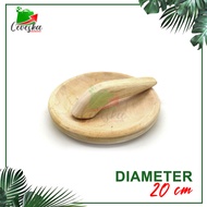 Cobek Kayu Ulekan Set Cobek Sambal Mini Kecil Sedang Besar Cowet Mutu Kayu 14 16 18 20 22 Cm Souveni