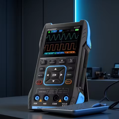 FNIRSI 2C23T 3IN1 Dual Channel Digital Oscilloscope Multimeter + Function Signal Generator 10MHZ*2 5