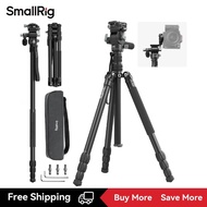 SmallRig CT195 Video Tripod Kit, 73" Camera Tripod with Pan Tilt Fluid Head for Vertical/Horizontal 