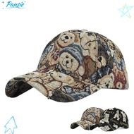 PANSIE Cute Bear Baseball Cap, Little Bear Print Cartoon Unisex-Teens Caps, Bear Print Cotton Duckbi