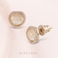 Mizuchol- ต่างหู Darling in Pink เงินแท้ชุบ Rose Gold ประดับพลอย พลอย Rose Quartz