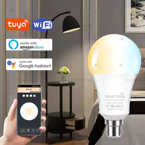 B22 Tuya WIFI Smart Bulb Lamps 220V 2700-6500K Cold Warm White Light Voice Control Timing Smart Life