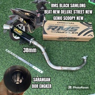 Knalpot rms muffler samlong black sarangan bor engker beat deluxe beat new street new