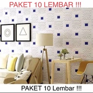 PAKET 10 LEMBAR!! Sticker Wallpaper dinding foam motif Batik 3D waterproof tahan air dan tahan panas