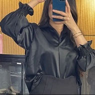 Blouse Wanita Bahan Satin Silk Premium Standar dan Jumbo Korean Style Terbaru 2023 LD 100-120cm