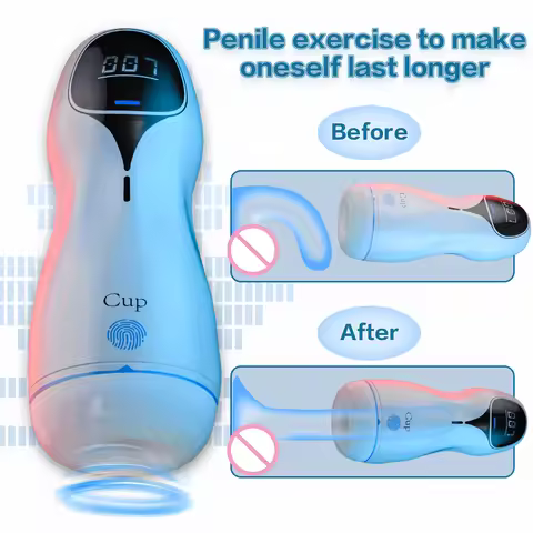 Men's Intelligent Pleasure Cup - Voice-Interactive with Strong Vibration & Air Pressure Clamping Fun