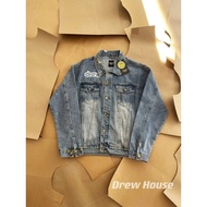 DREW HOUSE MASCOT Justin Bieber Same Style Inkjet Flip Smiley FOG Jacket Denim Jacket Drew Flip Smil