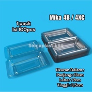 Mika Cake 4B 4XC - Contents 100Pcs Plastic Trays for Food Packaging Size 4XC 4B4A