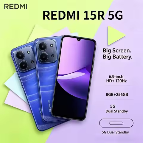 2026 new Redmi 15R 5G 8GB+256GB Smartphone 120Hz Display AI Camera Long Battery Life Dual SIM
